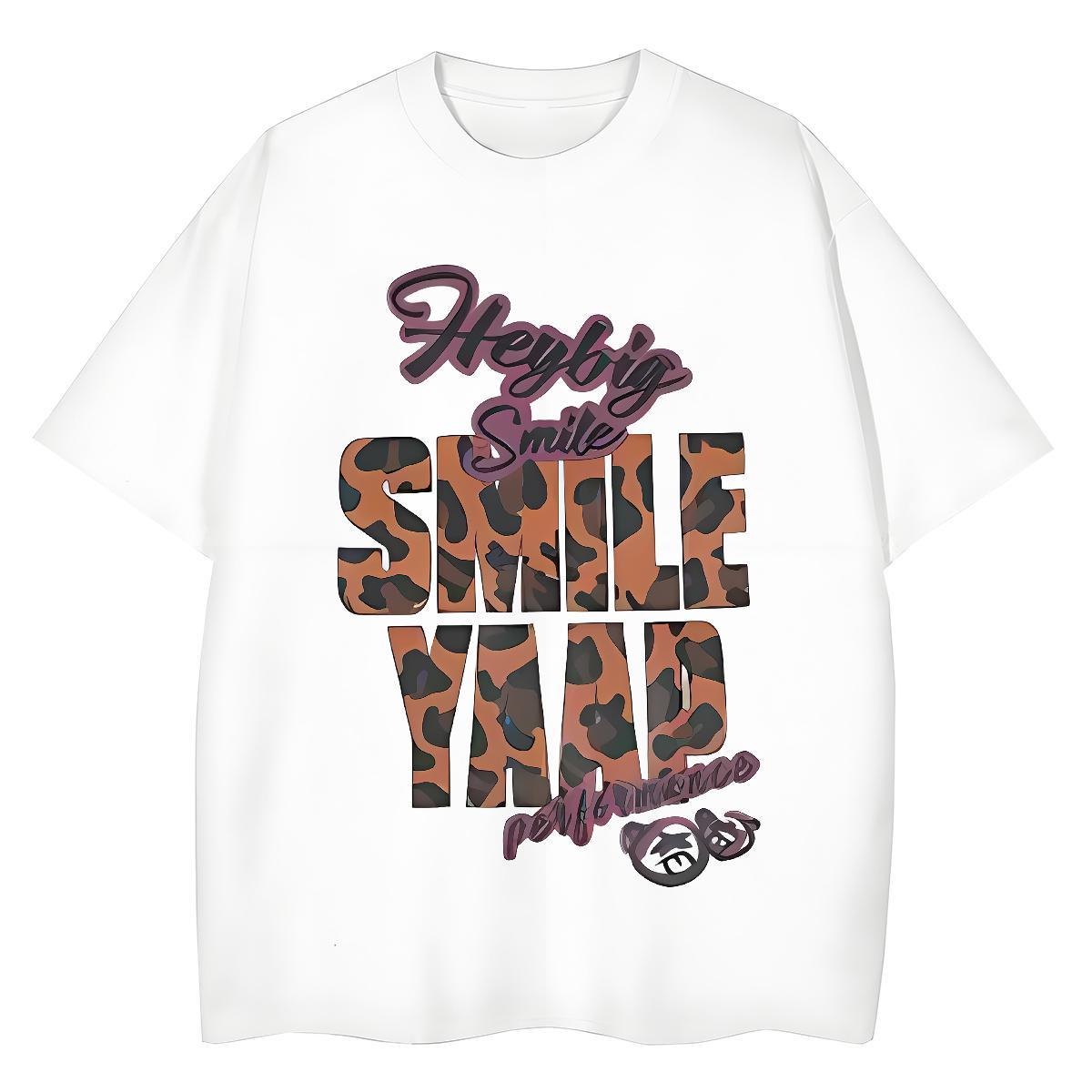 Loose Couples T Shirts 230g 100% Cotton letter Outdoor T-Shirts for Women Breathable Short Sleeve Customized Print Clothings