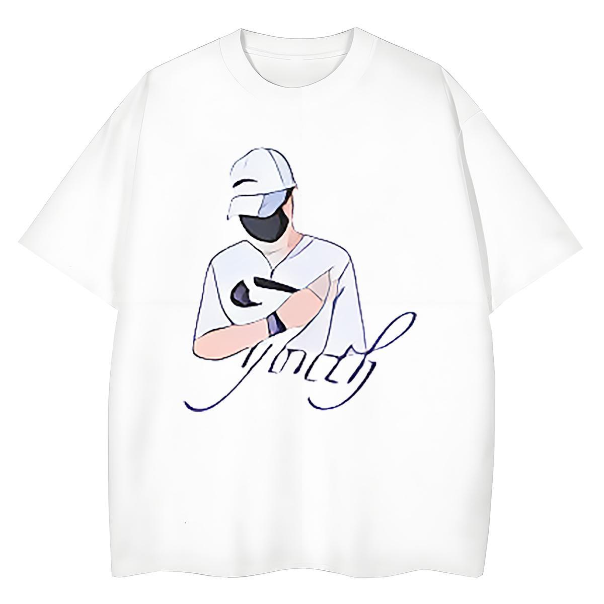 Loose Women Tshirts 100% Cotton 230g icon Casual Women T Shirts Breathable Crew Neck White Plus Size Tees