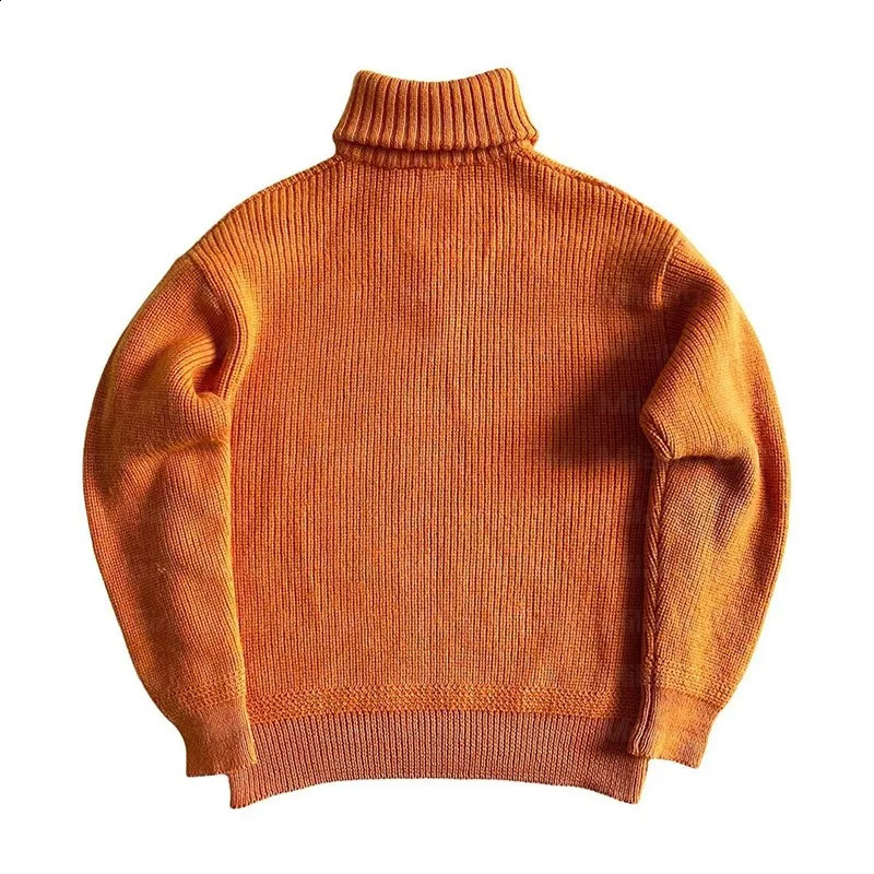 Mens Winter Fashion Aesthetics knit Sweater Vintage Turtleneck Lapel Harajuku Oversized Long Sleeve Unisex Pullovers Chic Tops 240821