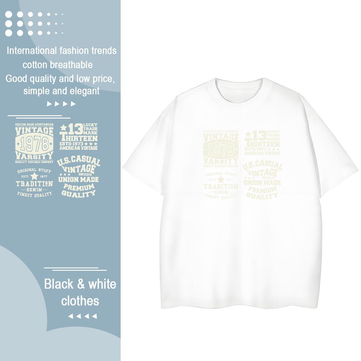 High quality Women Tees 230g Cotton letter Home Outdoor Women T Shirts Breathable Cartoon Floral Printing Wear