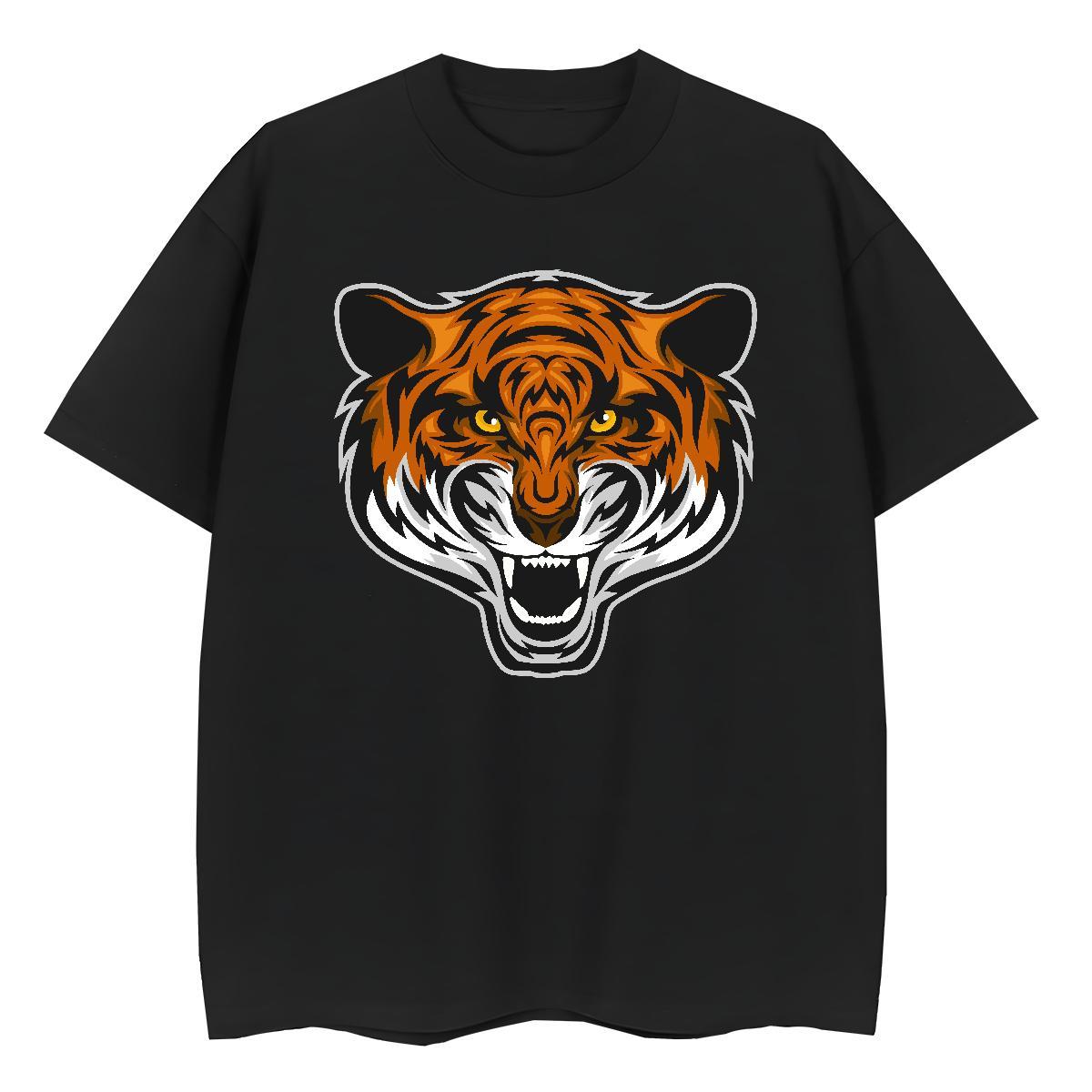 Casual New T shirt Comfortable 100% Cotton 230g Couples T Shirts Oversized L-4XL tiger Daily Outfit 5A Top Shirts
