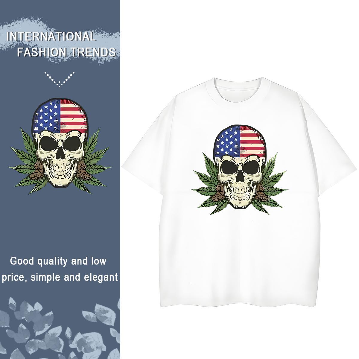 Fashion Casual T shirt 230g Pure Cotton Breathable Short Sleeve Hip Hop plant Unisex Tshirts Designer Floral Print Top Tees
