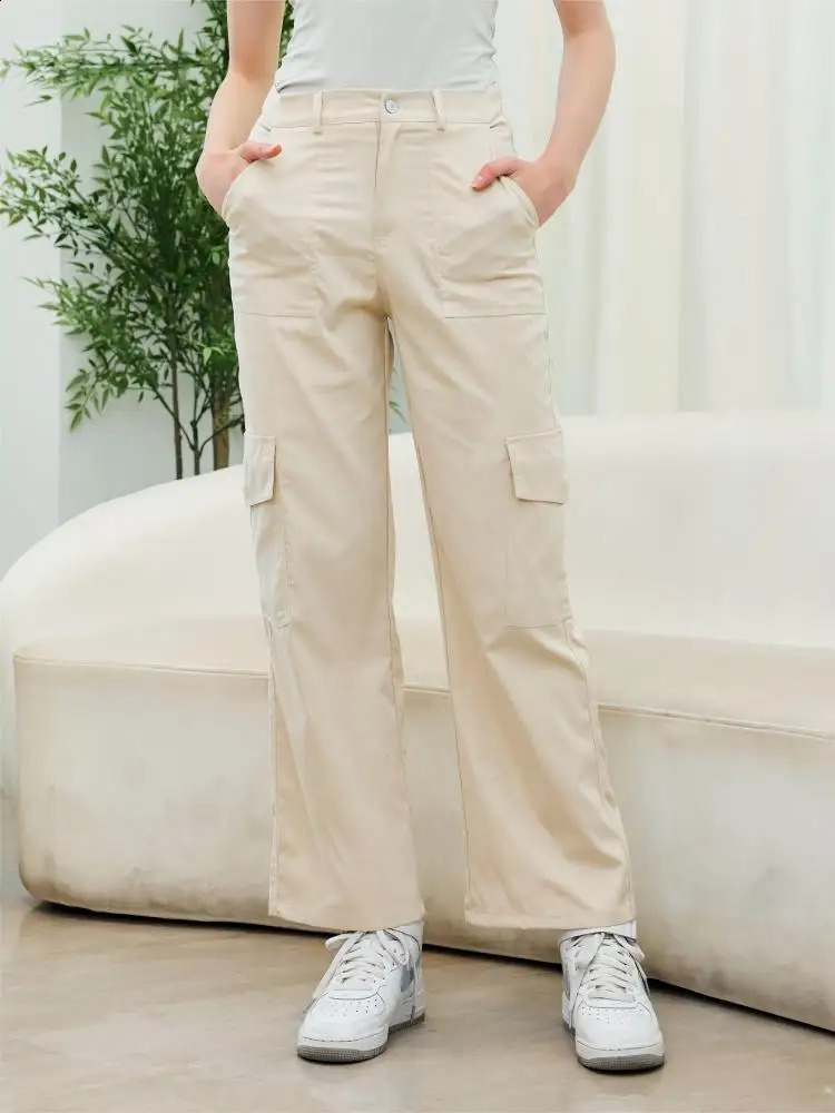 Cargo Pants Women High Waist Straight Baggy Trousers Casual Wide Leg Vintage Y2K Streetwear Pocket Fashion Casual Pants 240821