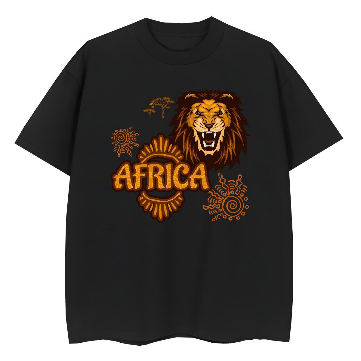 Designer Womens T Shirts Short sleeve Soft 100% Cotton 230g Womens Tshirts Cartoon Anime Africa lion Street Comfortable Clothes Shirt