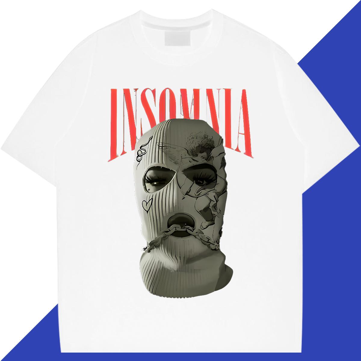 Soft Men Clothes T-Shirt Street wear Hip Hop 230g Cotton Black White Breathable Soft Masked man T-Shirts Fashion New Tops Shirt