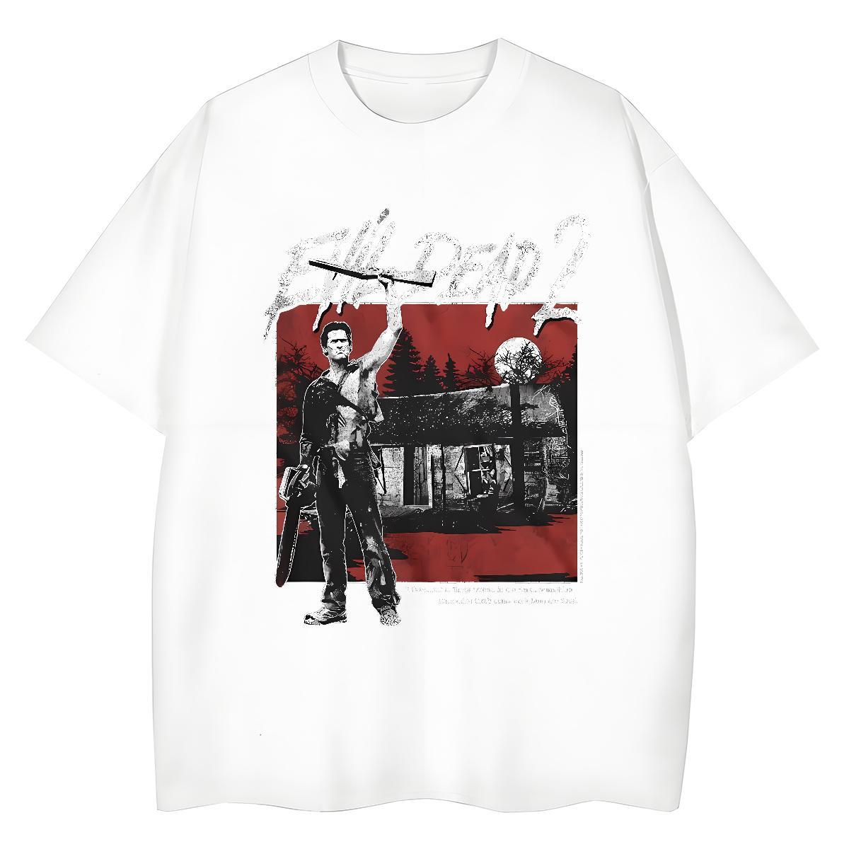 Popular Womens Tshirts 230g Pure Cotton scary Beach Women T Shirts Short Sleeve O-Neck Skull Tops Shirt