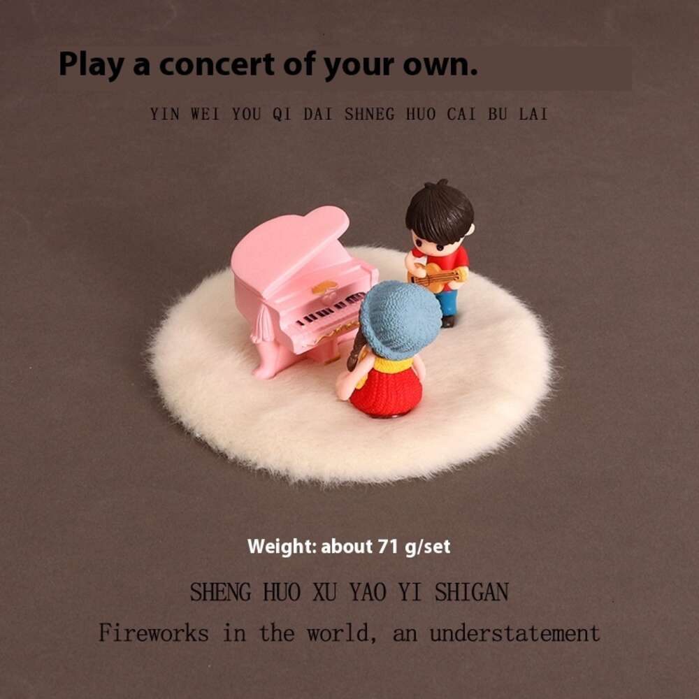 Cute piano models, creative ornaments, musical instruments, guitar playing scenes, doll houses, passing homes, resin tabletop decorations