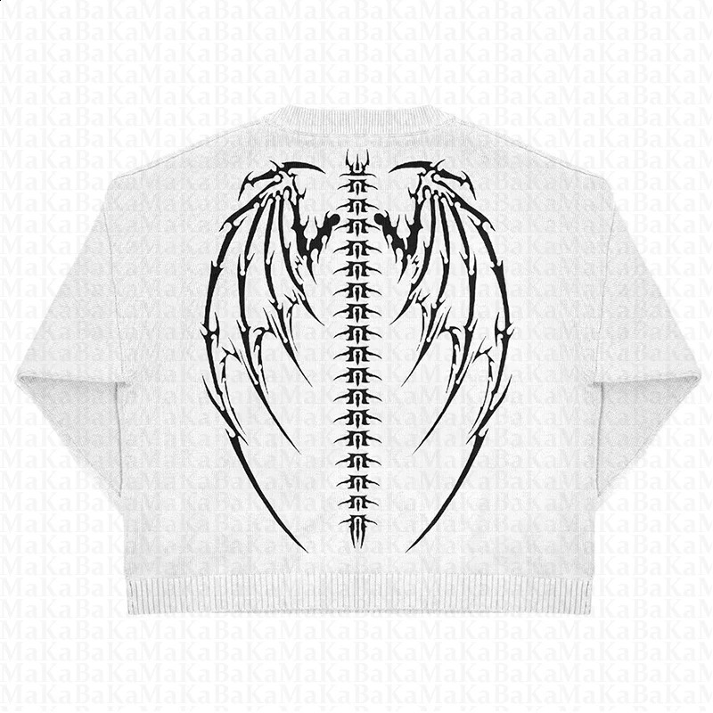 O Neck Y2K Clothing Knitted Sweaters Men Women High Street Embroidery Jacquard Oversize Soft Pullover Harajuku College Jumper 240821