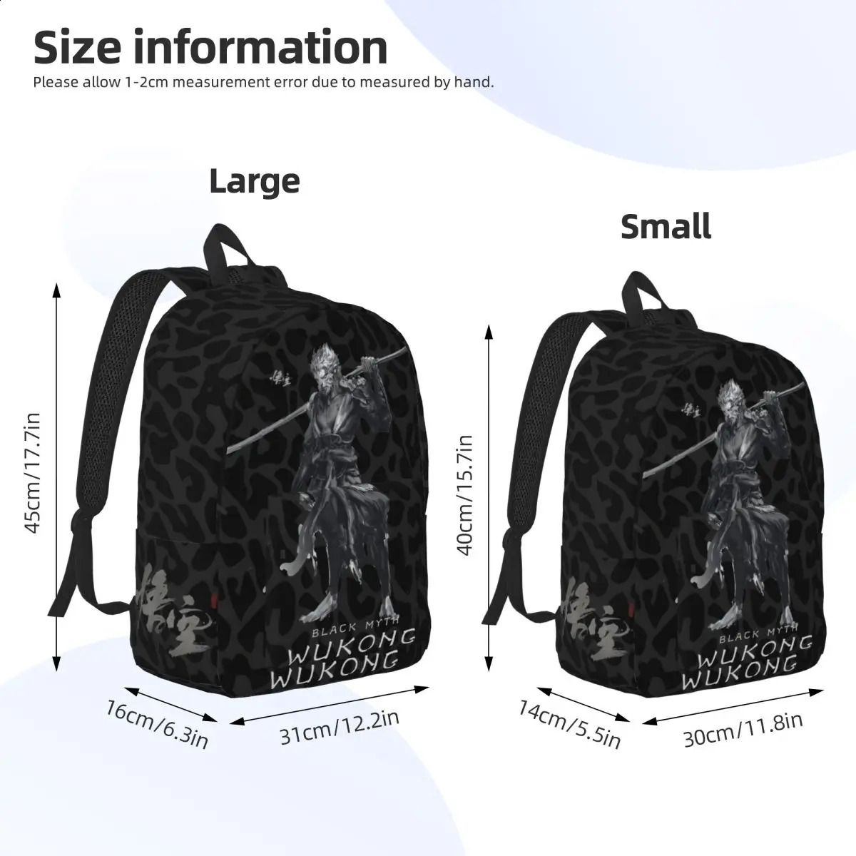 The Most Game of Knapsack Black Mythical King Kong High School Student Cool Campus Gift Rigid Shoulder Day Bag 240822
