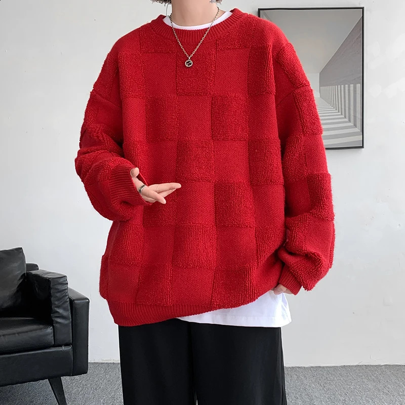 Fashion Mens Sweaters Woolen Streetwear Knitted Pullovers Size M-8XL 240821