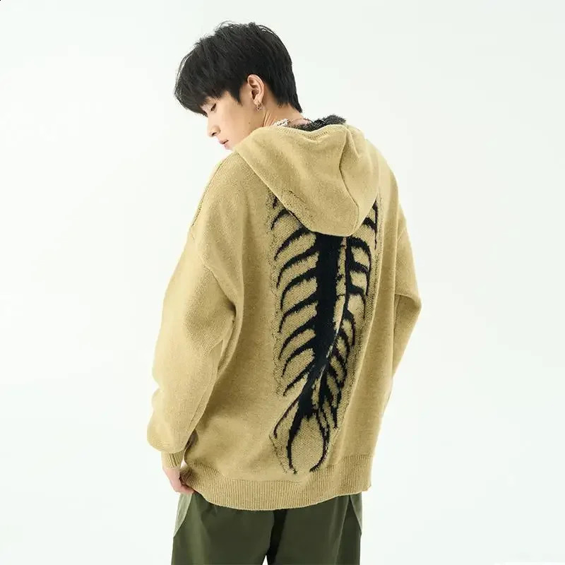Y2K Style Knitwear Hooded Sweater Men Women Goth Centipede Anime Embroidery knitwear Streetwear High Street Knitwear Trend Top 240821