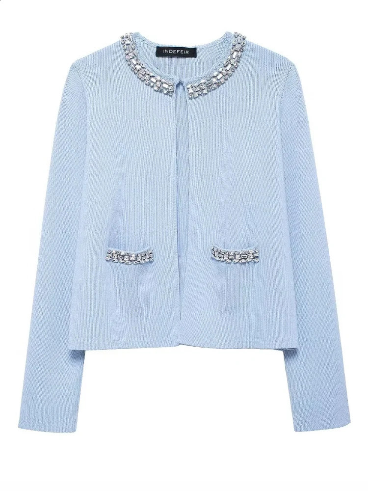 KAOPU ZA womens jewelry knife cardigan and patch pocket mid rise mini skirt twopiece set mujer 240821