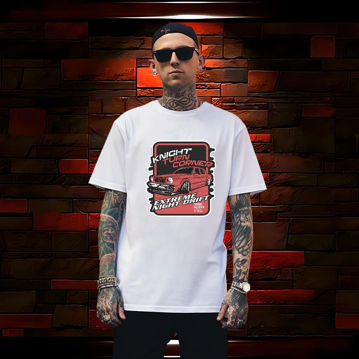 Wholesale car T shirt Street Men Clothes T-Shirt 230g Pure Cotton New Breathable Crew Neck Custom Print Oversized Tops Tees