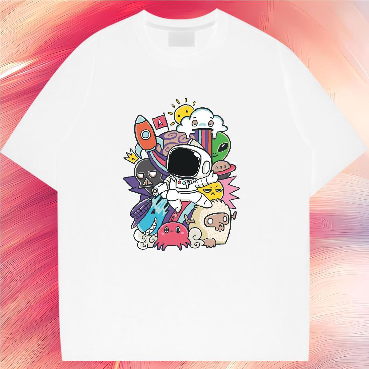 Brand Woman Tshirt 100% Cotton 230g cosmonaut Casual Women T Shirts Comfortable Oversized L-4XL Tee Shirt