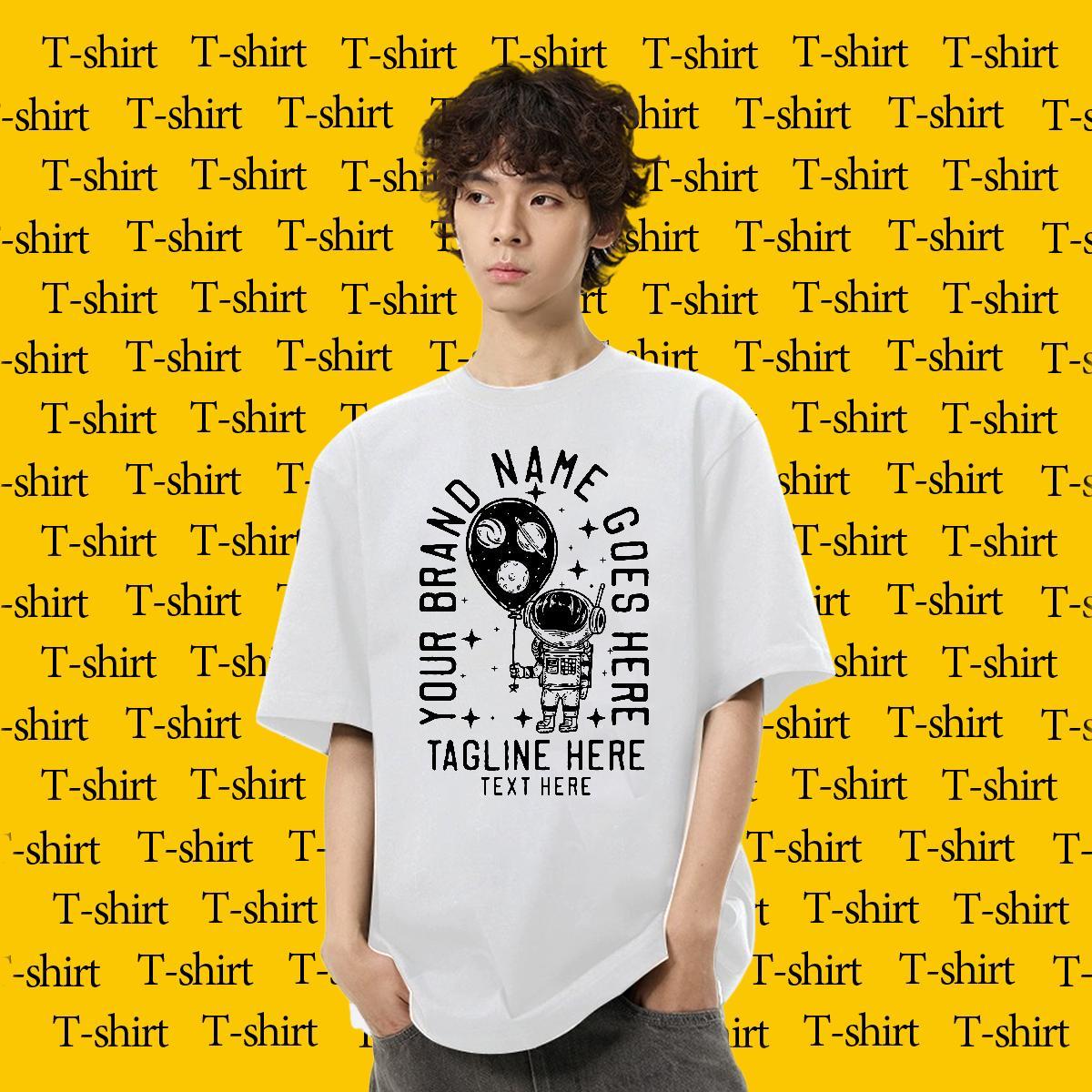 Popular Mens Tshirts Hip Hop Street 230g Pure Cotton Oversized 3XL 4XL Crew Neck Breathable spaceman T Shirts Men Designer Fashion Tee Shirt