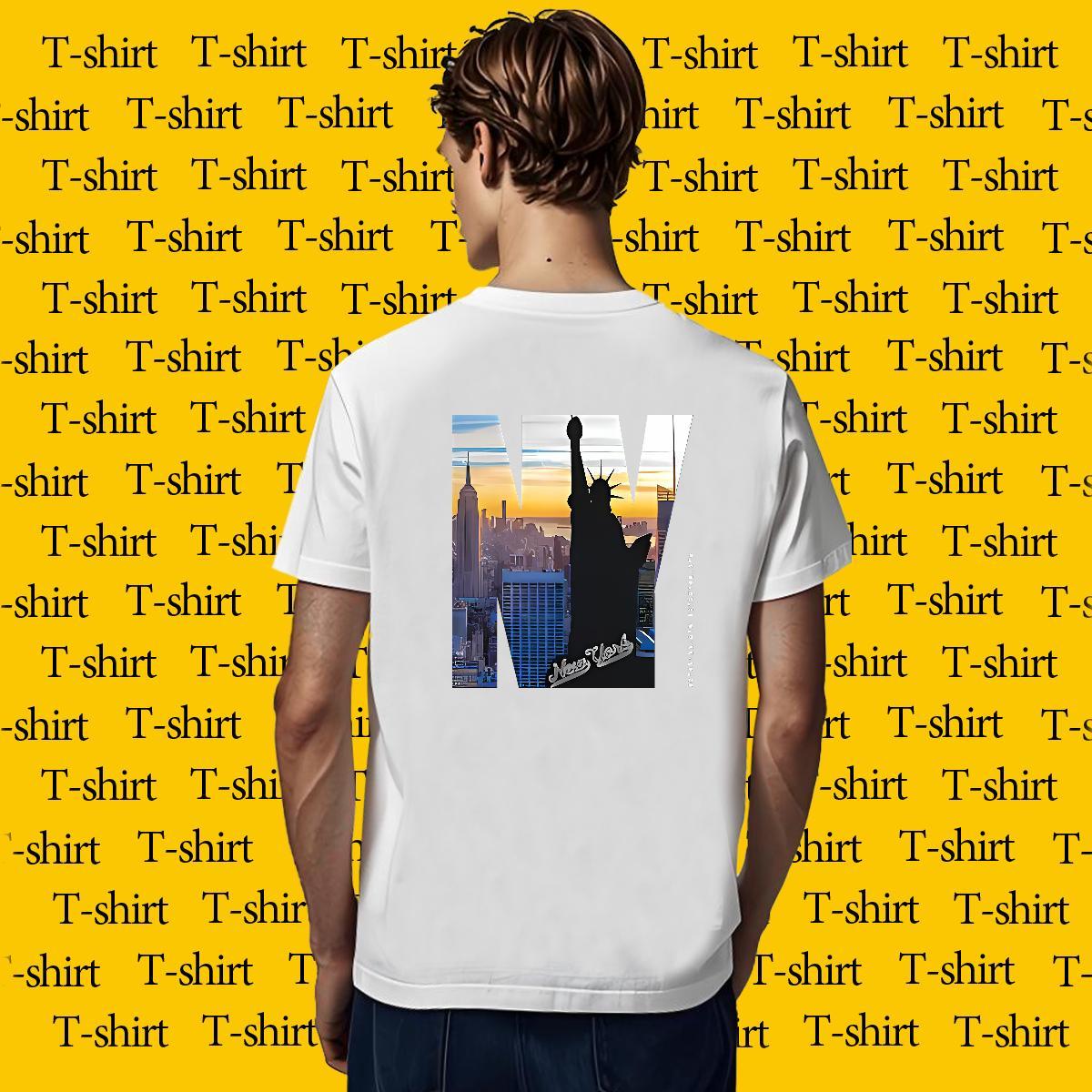 Popular Men Tops Tees Daily Wear 230g Pure Cotton Custom Big Size O-Neck Short Sleeve New York T shirt Factory Direct Tops Shirt