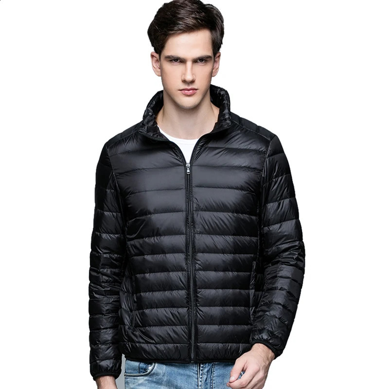 autumn and winter mens duck down jacket ultrathin insulated spring standing collar 240822