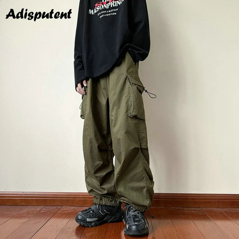 Women Y2K Streetwear Cargo Pants Joggers Techwear Wide Leg Pockets Pants Korean Harajuku Casual Solid Baggy Straight Trousers 240821