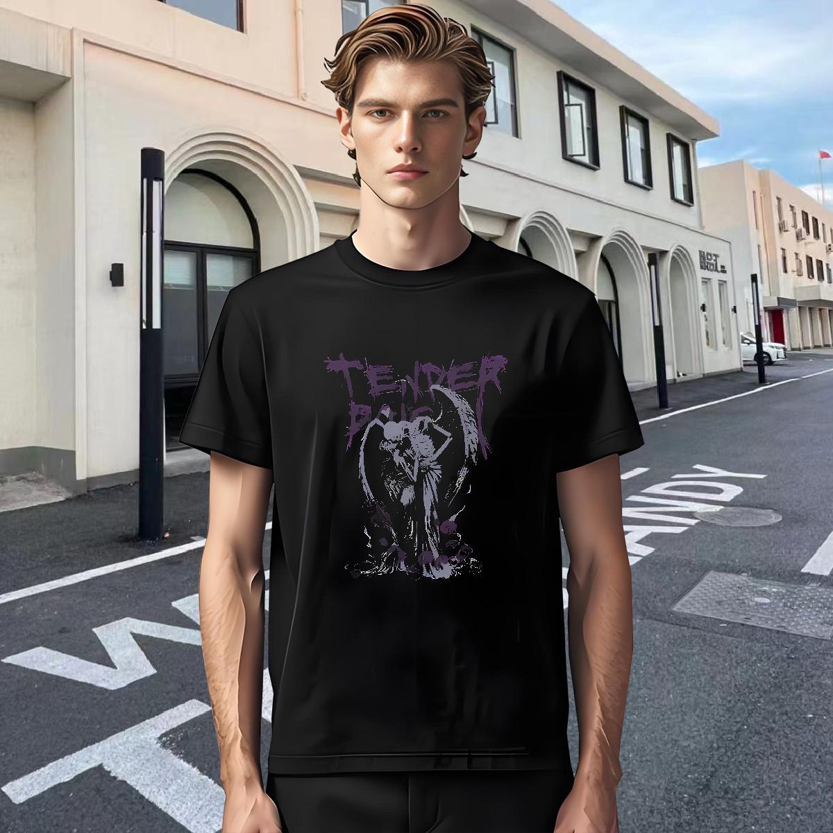 Popular Couples T Shirts Street Casual 230g Cotton DIY Logo Oversized Crew Neck Breathable skull T-Shirts for Men Factory Direct Tops Shirt