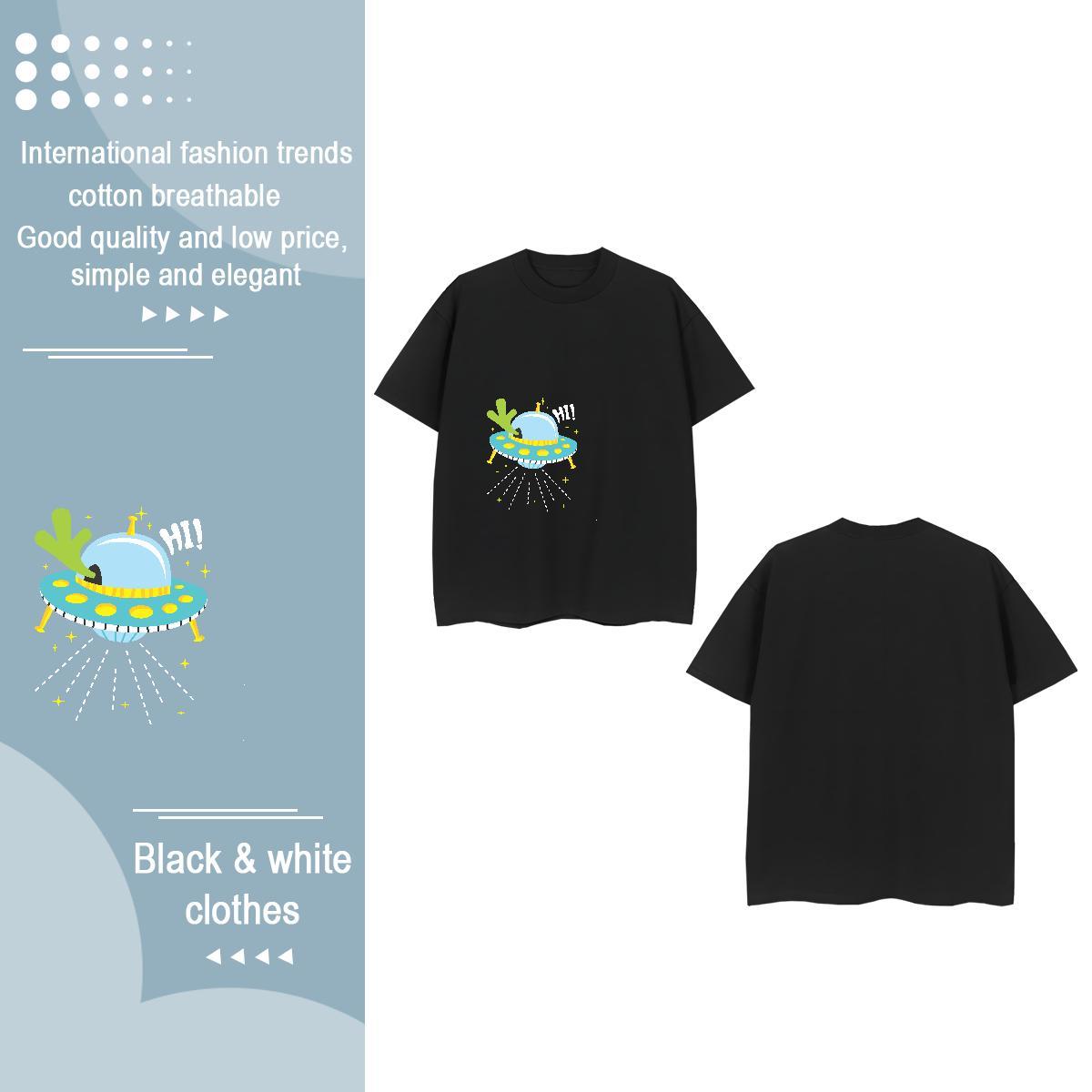 2024 DIY T Shirts Women Breathable Crew Neck 100% Cotton 230g Tshirt for Man Woman DIY Anime Printed ET Daily Outfit Comfortable Clothings