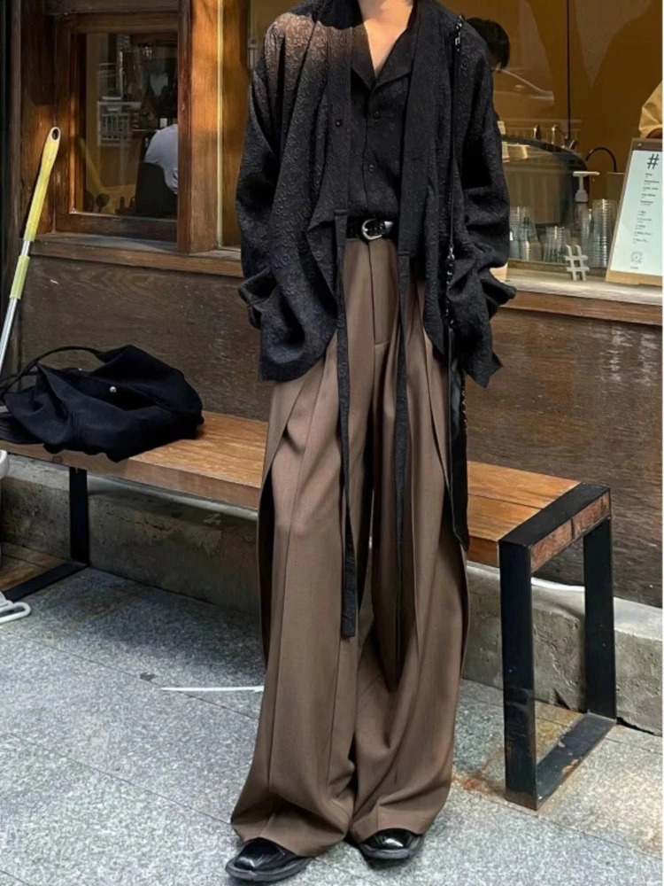 ADAgirl Vintage Japanese Style Woman Baggy Suit Pants Y2k Pleated Black Harajuku Gothic Korean Fashion Streetwear Summer Bottoms 240821