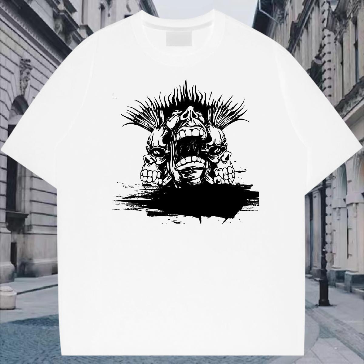 2024 Summer Anime Printing Street Tshirt for Man Woman scary Crew Neck Breathable 100% Cotton 230g T-Shirts for Men TOP Quality Custom Print Plus Size