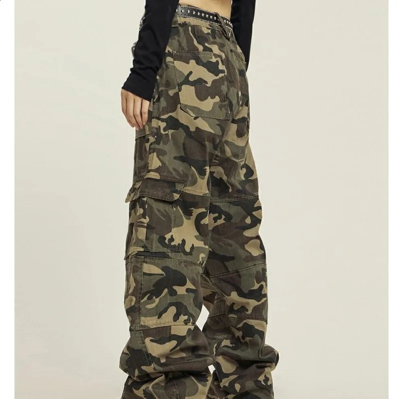 Deeptown Harajuku Camouflage Cargo Pants Womens Grunge Baggy American Retro Y2k Trouser Loose Autumn Korean Fashion Aesthetics 240821