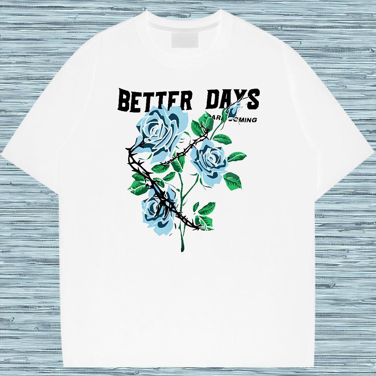 Comfortable flower Mens T Shirts Daily Outfit Tshirt for Man Woman 230g 100% Cotton New Arrival Breathable Soft DIY Logo Oversized Tshirts