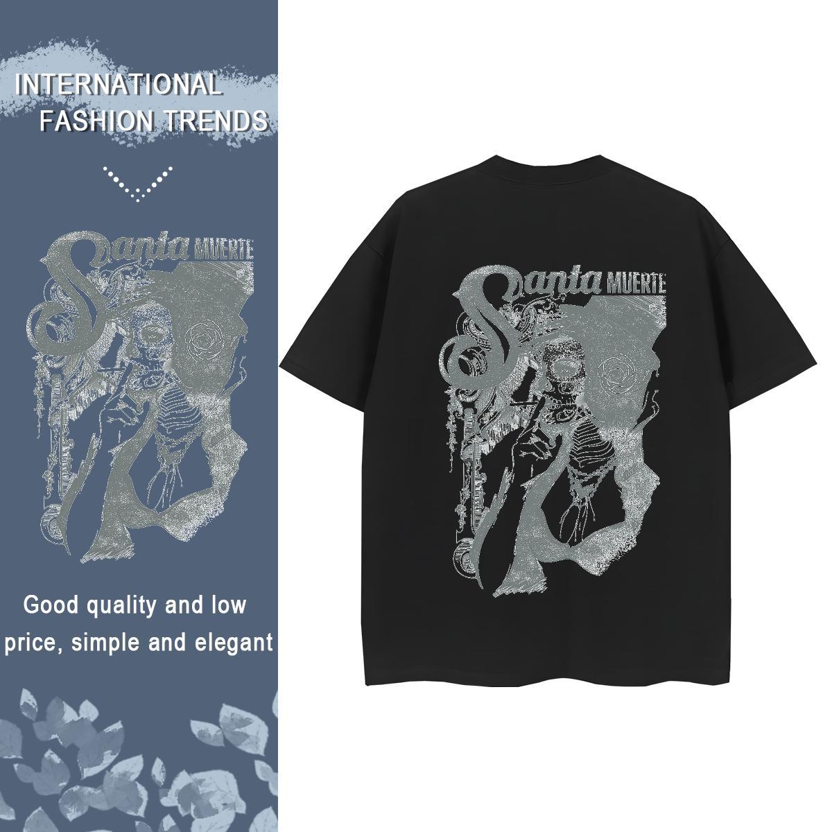 Casual New T-Shirts for Women 230g Cotton Breathable Soft Sport portrait Tshirt for Man Woman Nice Anime Print Clothings