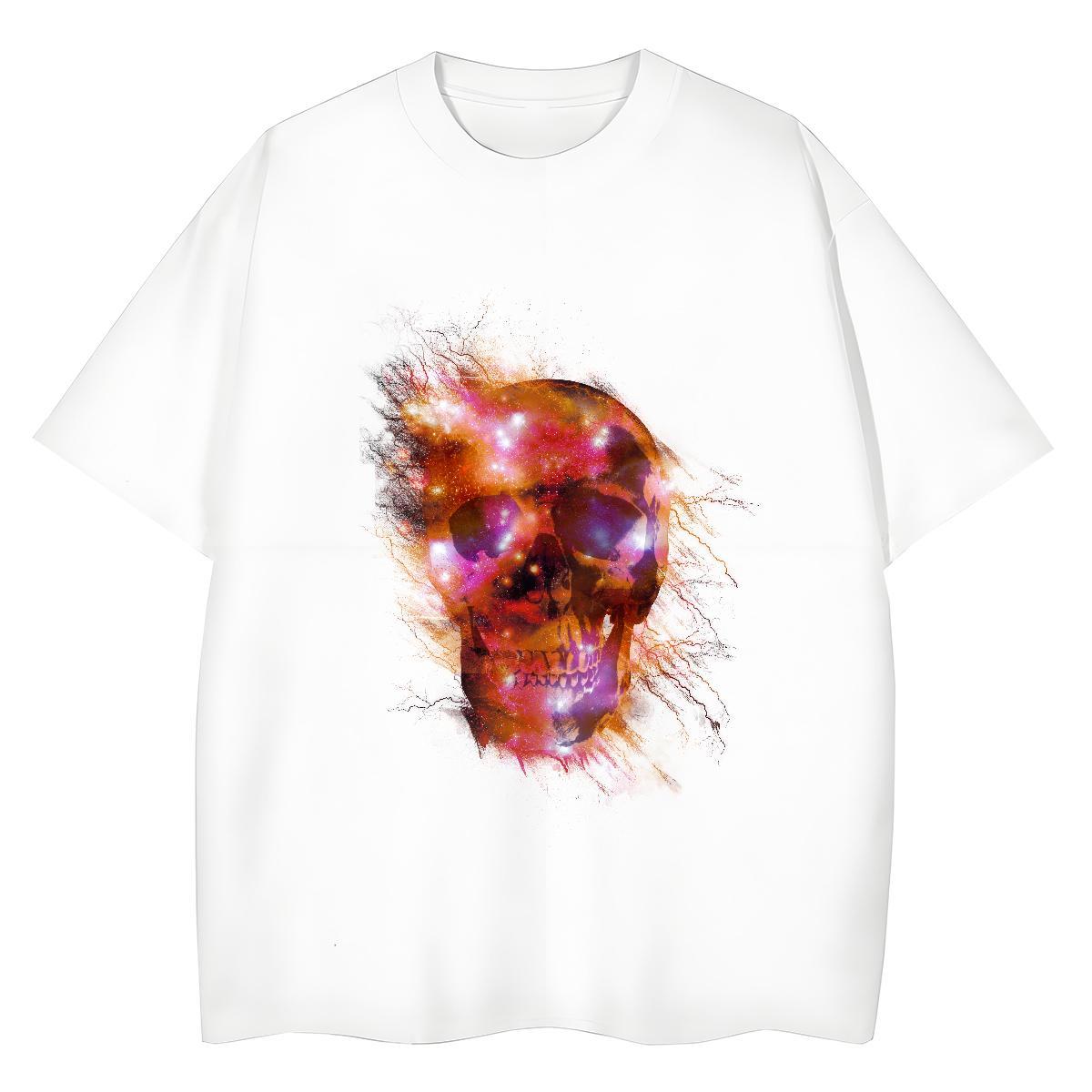 Stylist T-Shirts 230g 100% Cotton Crew Neck Breathable Casual Sport skull Lady T shirt Wholesale Customized Print Clothings