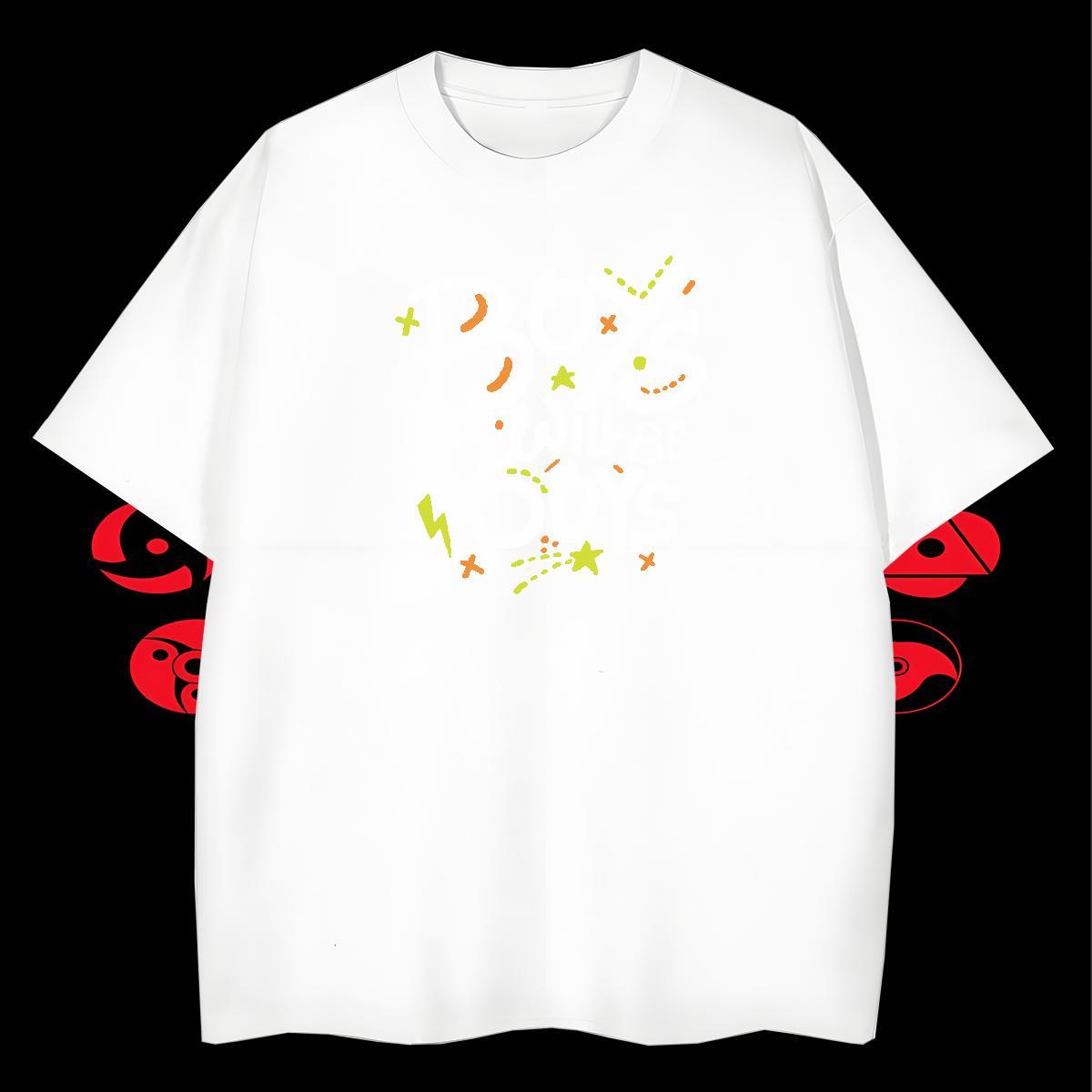 TOP Quality Tshirts Street Wear 100% Cotton 230g Custom Cartoon Round Neck Short Sleeve letter T-Shirts New Arrival Tee Shirt