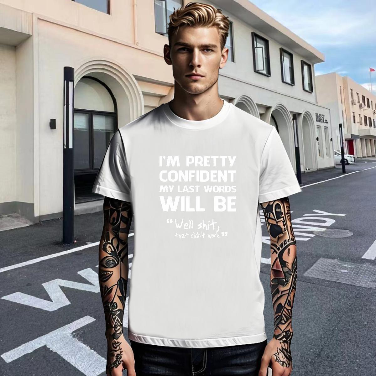 Cool Design Men Tops Tees Street wear Hip Hop 100% Cotton 230g DIY Printed Breathable letter T-Shirts for Men 2024 DIY Tshirts