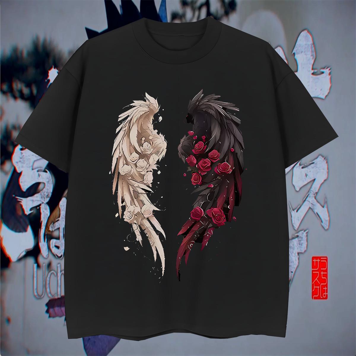Fashion New Casual Beach Men Clothes T-Shirt wing Breathable Short Sleeve 230g Cotton Man T Shirts Unisex Customized Print Tshirts