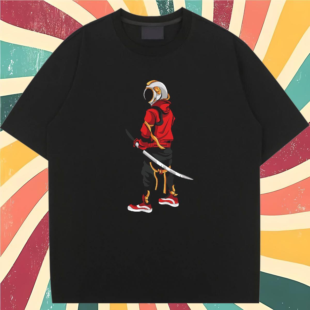 Loose Tshirt for Man Woman 230g Cotton cosmonaut Daily Outfit T-Shirts Short Sleeve O-Neck Custom Print Plus Size Tops Shirt