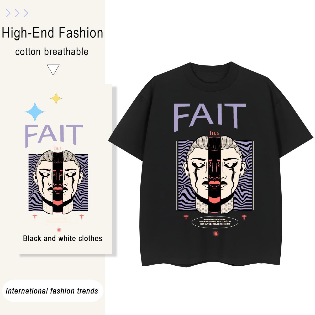 Designer Nice Tshirt for Man Woman 230g Cotton Western style Street Wear T Shirt For Woman Short sleeve Soft DIY Anime Printed Clothes Shirt