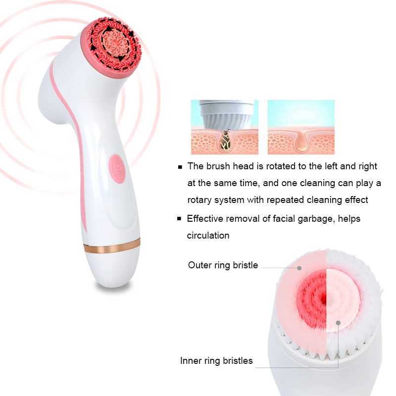 3-in-1 electric cleaning brush sonic rotating cleaning brush galvanized facial hydro system for deep cleaning and removal of blackheads W240821