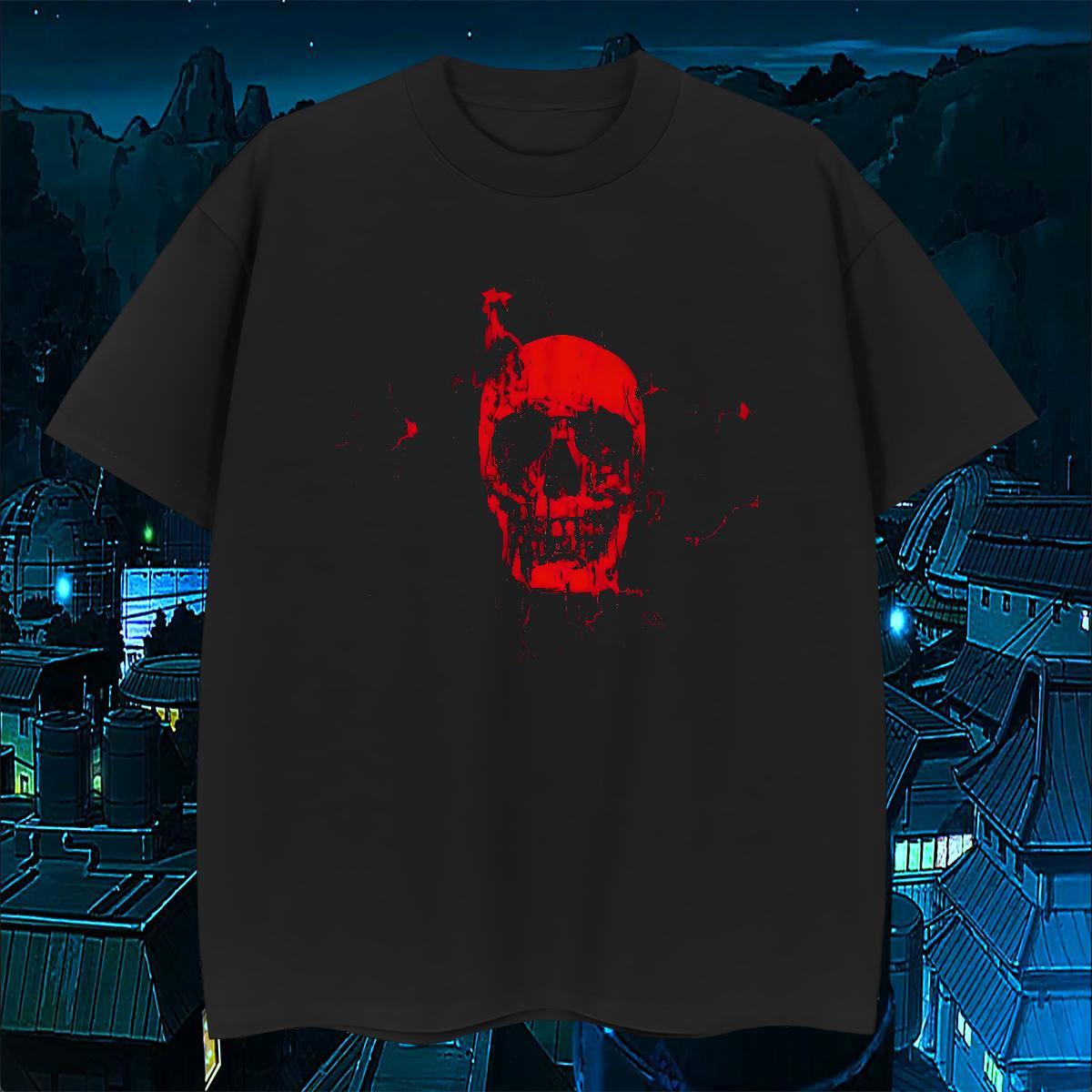 2024 Summer blood Mens Tshirts 230g 100% Cotton Mens T Shirts DIY Printed Anime Printing Street Crew Neck Brand Polos