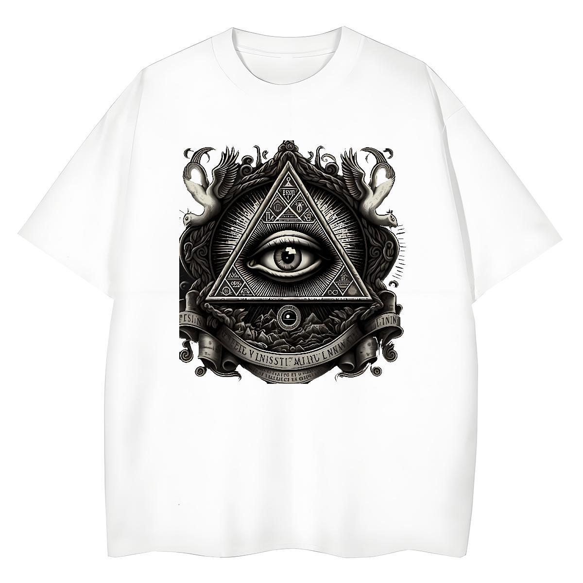 Custom T-Shirts for Women 100% Cotton 230g Breathable Crew Neck Sports Street Wear eye of the devil Woman Tshirt Soft Cartoon Print Tees Shirts