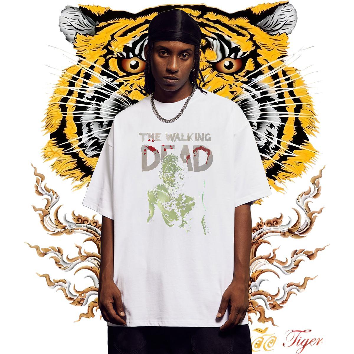 New Men Tops Tees 100% Cotton 230g Street Casual dead Breathable T Shirts Men Brand Custom Big Size Tees Shirts