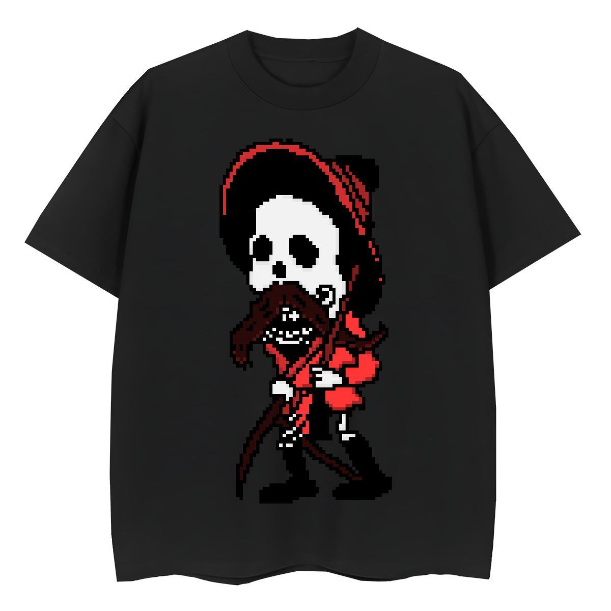 Fashion New Women T Shirts 230g 100% Cotton Comfortable Casual Beach skull Tshirt for Man Woman Wholesale Cartoon Floral Printing Clothes
