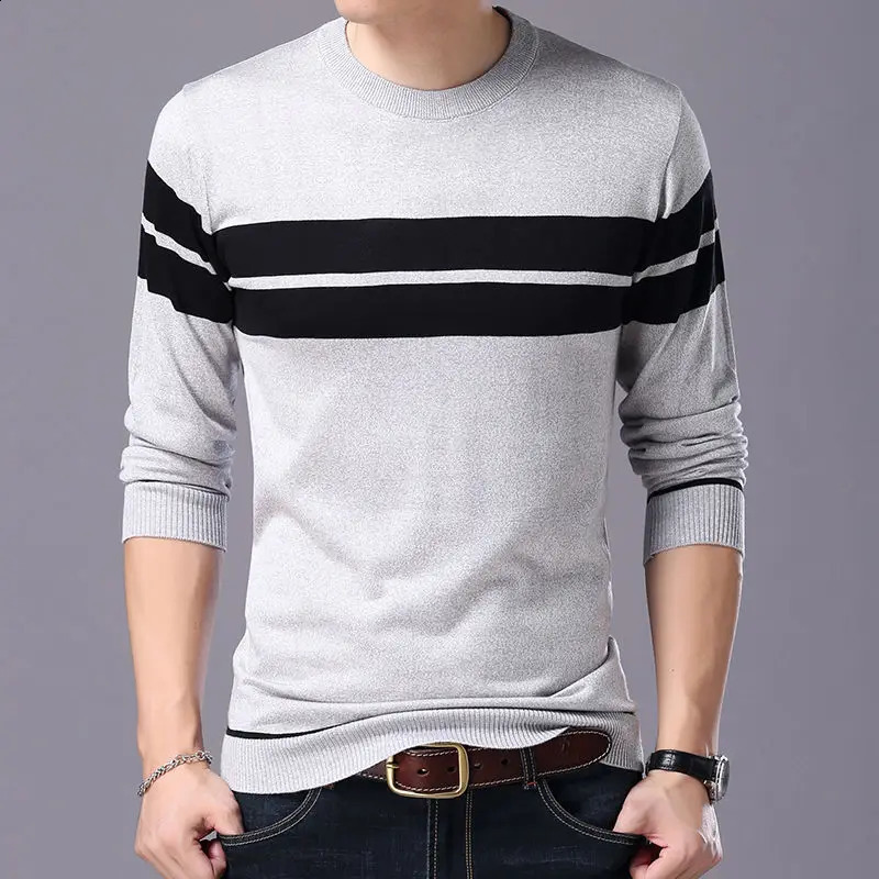 Fashion Oneck patchwork knitted casual sweater mens clothing autumn item super large Korean floral full matching warm top 240821