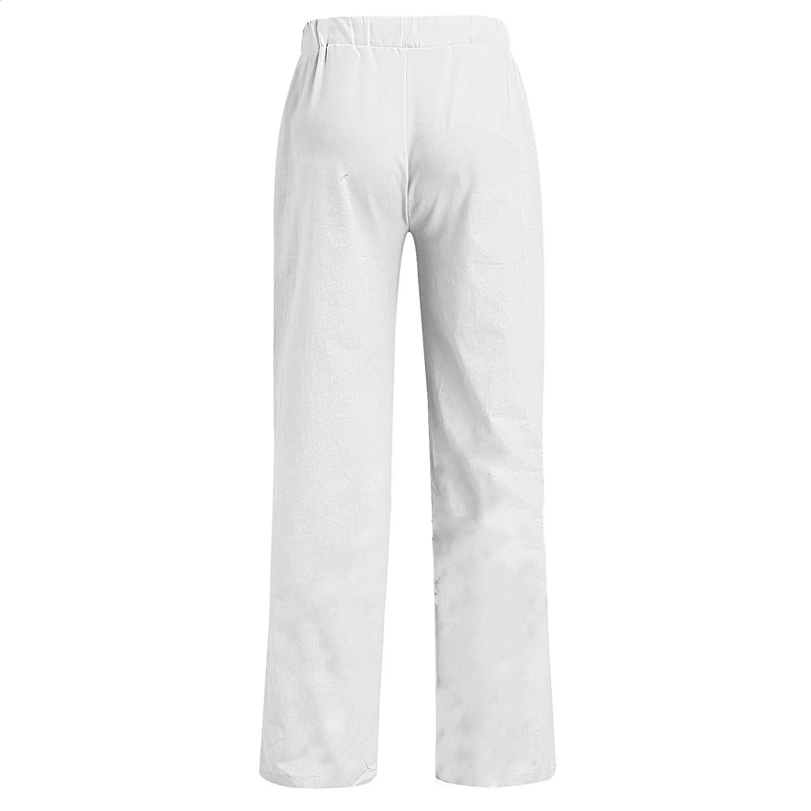 Casual Pants Mens Pocket n Linen Pants Drawstring Loose Trouser Plus Size Mens Fashion Birds Feather Print Sweatpants 240822