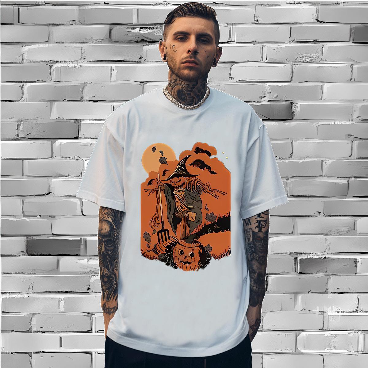 Classic Man T Shirts 100% Cotton 230g pumpkin Hip Hop Street DIY Printed Pure Cotton Mens Tshirts Designer Fashion Tops Shirt