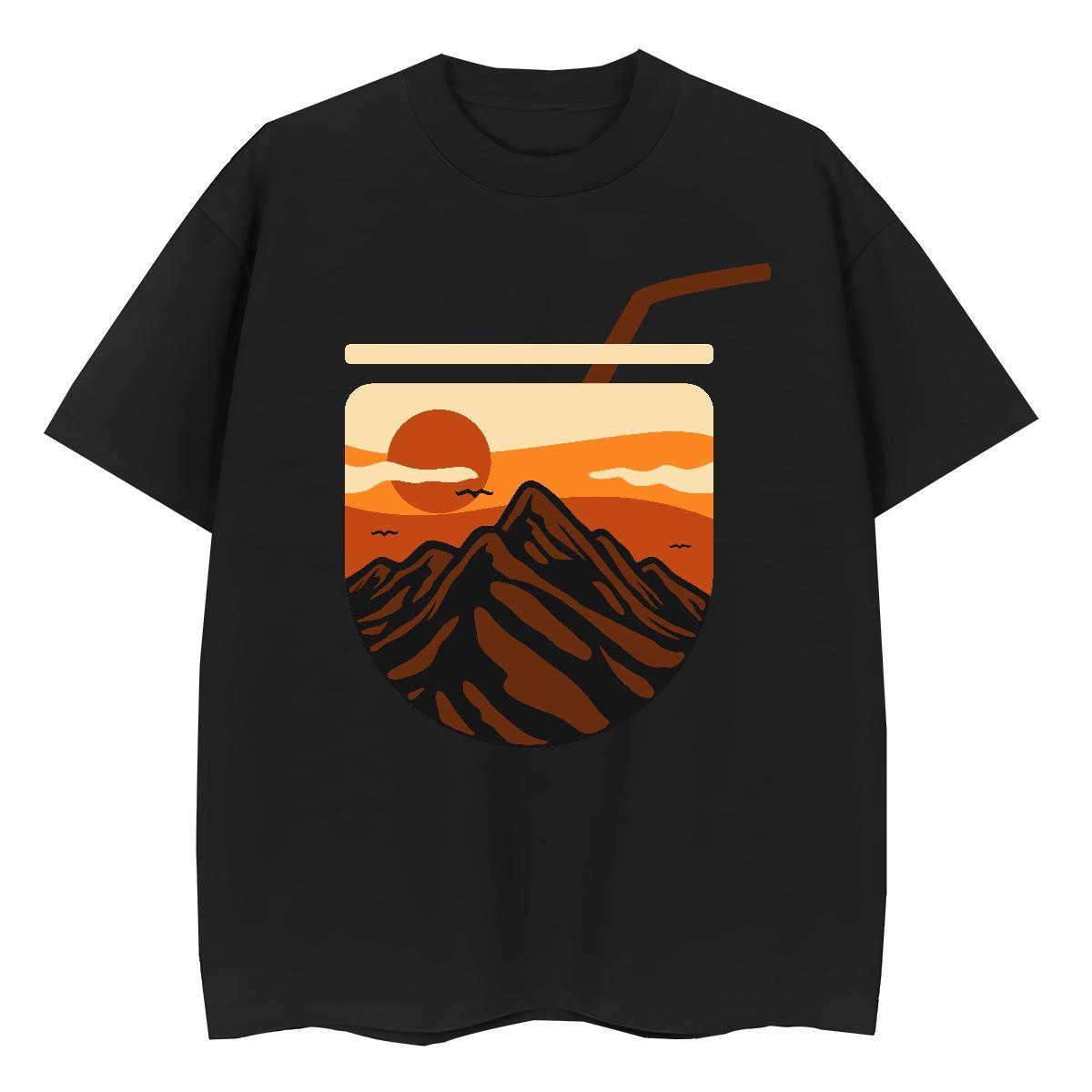 5A Tshirt for Man Woman 230g 100% Cotton mountains Casual Daily Wear Women T Shirts Breathable Short Sleeve Custom Printed Polos