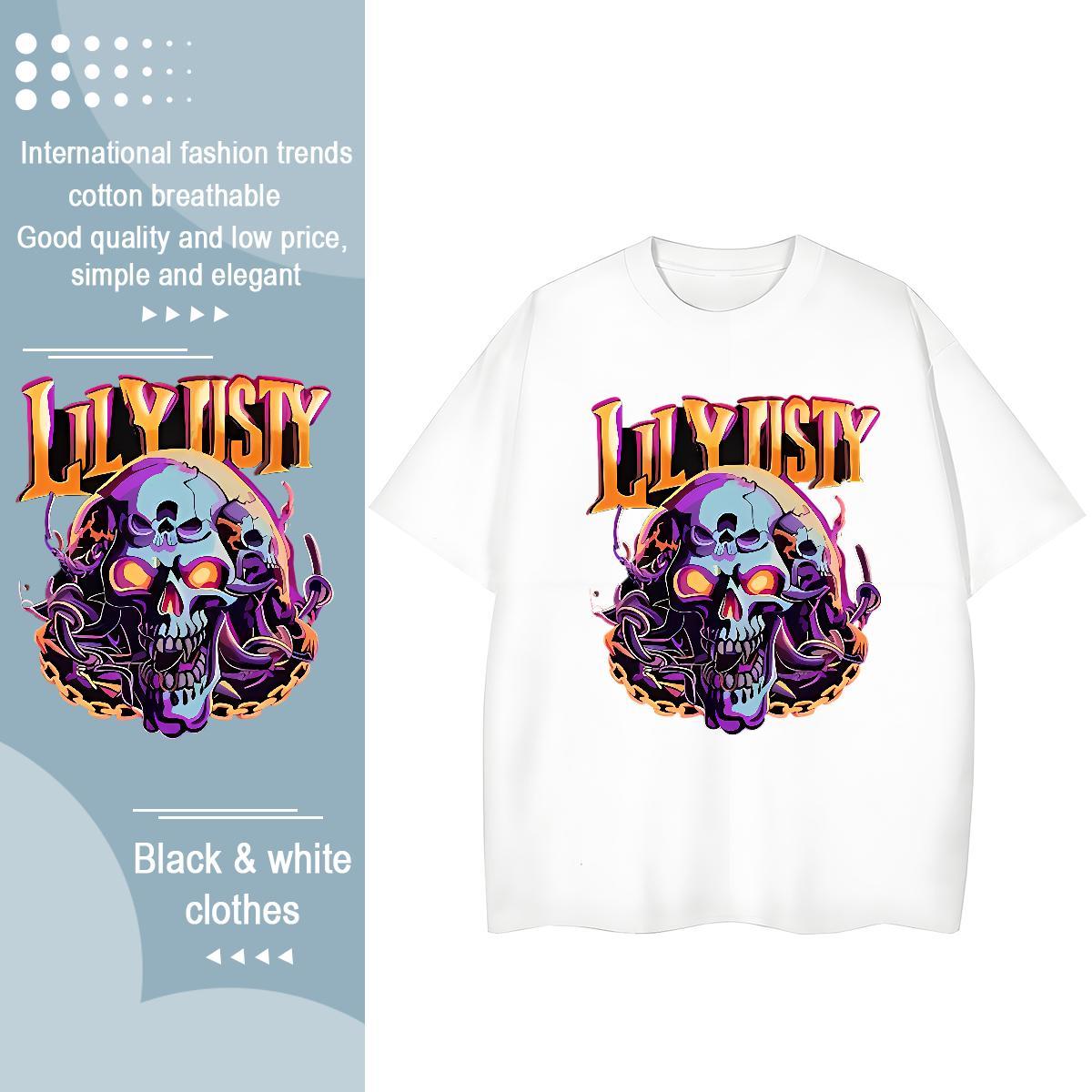 2024 T-Shirts 230g Cotton O Neck Short Sleeves Daily Outfit skull Unisex Tshirts Designer Custom Printing Top Shirts