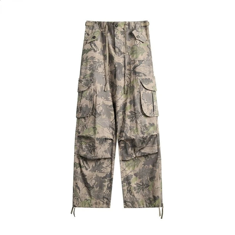 American Vintage Hip-hop Camouflage Pants Baggy Jeans Y2K High Street Harajuku Style Gothic Casual Streetwear Wide-leg Pants 240821