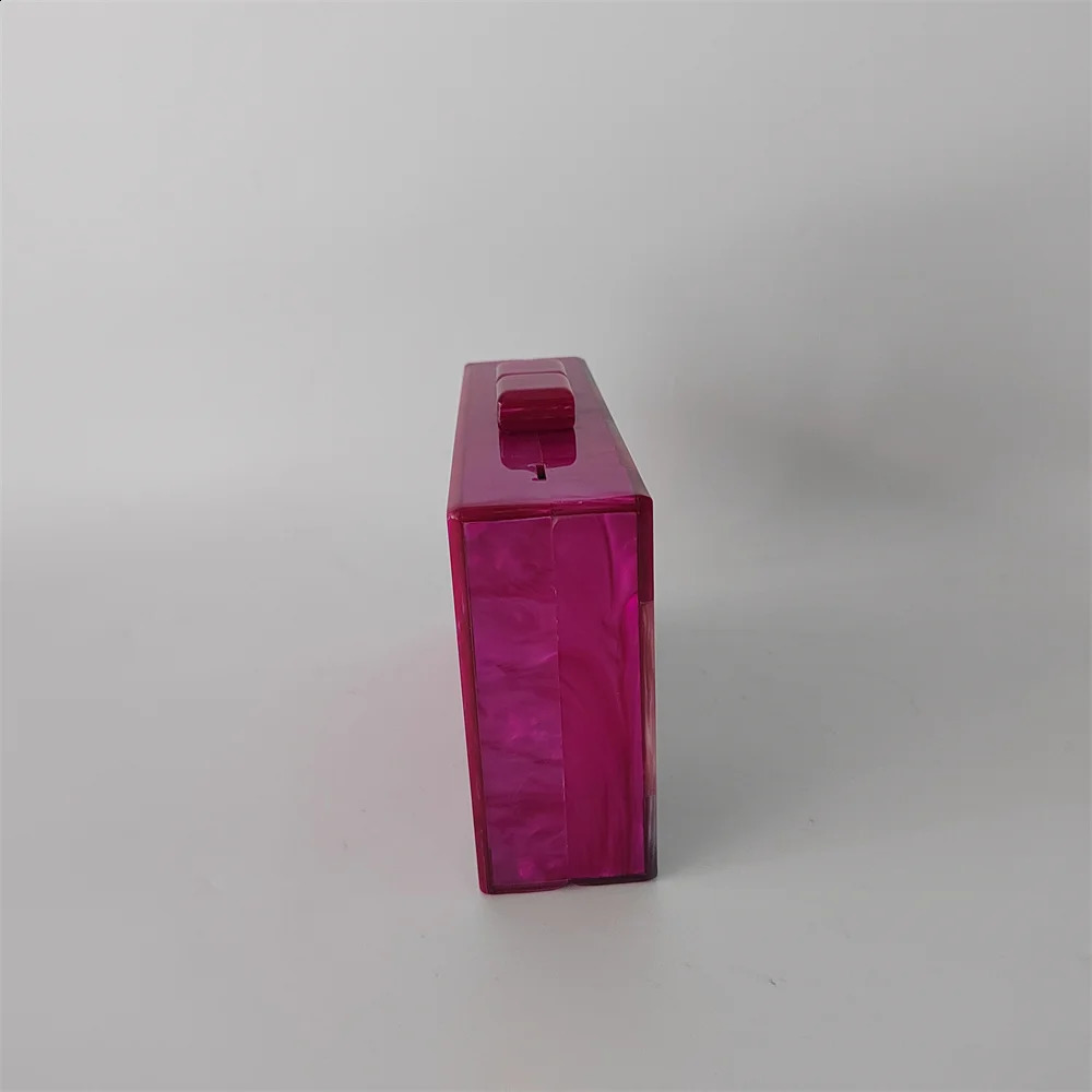 Pearl Rose Pink Plain Acrylic Box Evening Clutch Bag Wedding Womens Dinner Dress Wallet ner Chain Handbag Fashion 240822