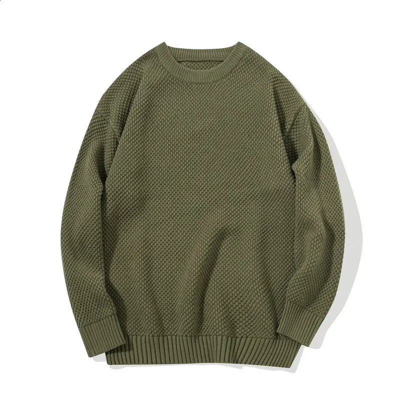 Trendy Solid-color Simple and Loose Sweater for Young Men Casual and Versatile Thickened Pullover Knitted Sweater S-2XL 240821