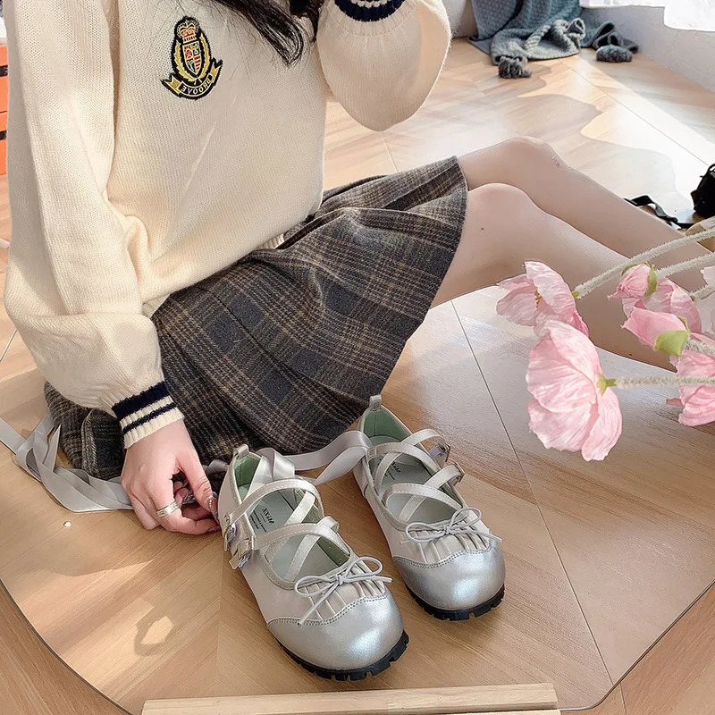 Summer Shoes Ladies Ballerinas Woman Modis Clogs Platform Female Footwear Ballet Cute Creepers Dress Rubber Latex Lace- 240820