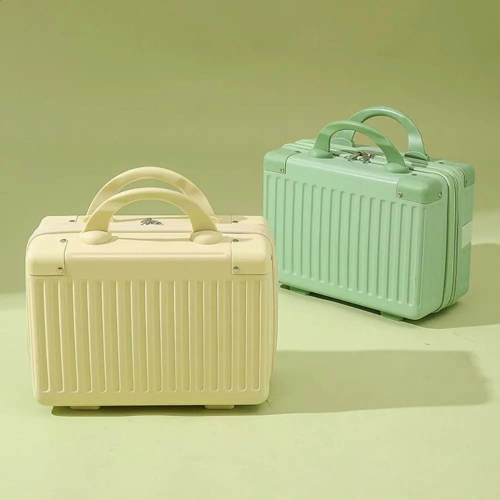 14 inch Mini Travel Suitcase Cosmetic Box Hand Luggage Organizer Case Small Password Box Boarding Case 240821